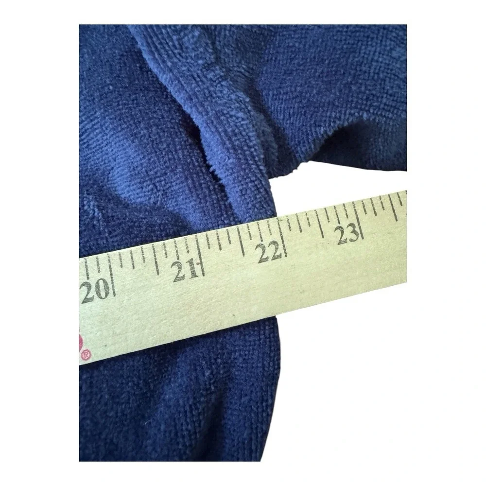 Polo Ralph Lauren Bath Robe Men's S/M Navy Blue Cotton Terry Belted Sleepwear
